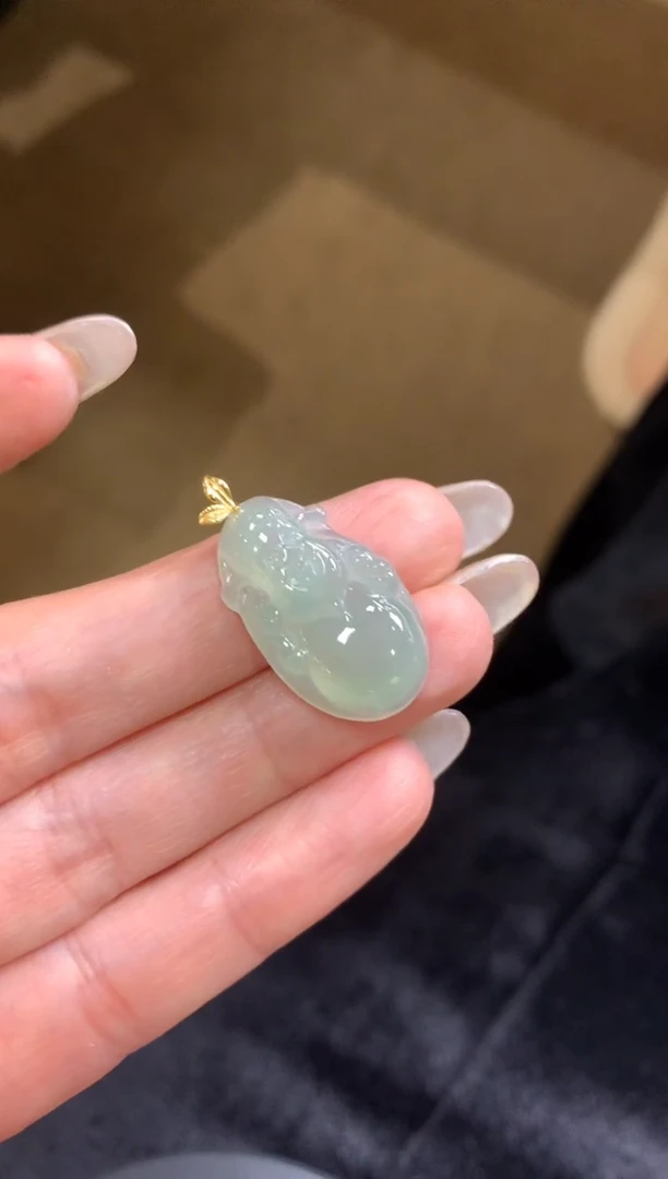 吊坠(不含链)18K金镶嵌翡翠翡翠