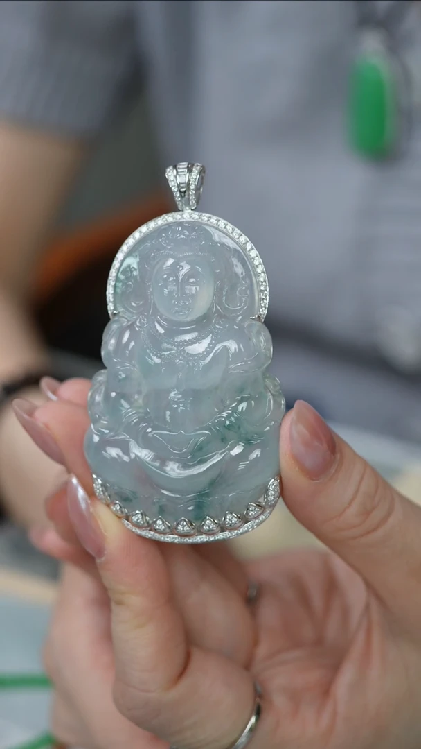 翡翠挂件18K金镶嵌52-吊坠/姿/2