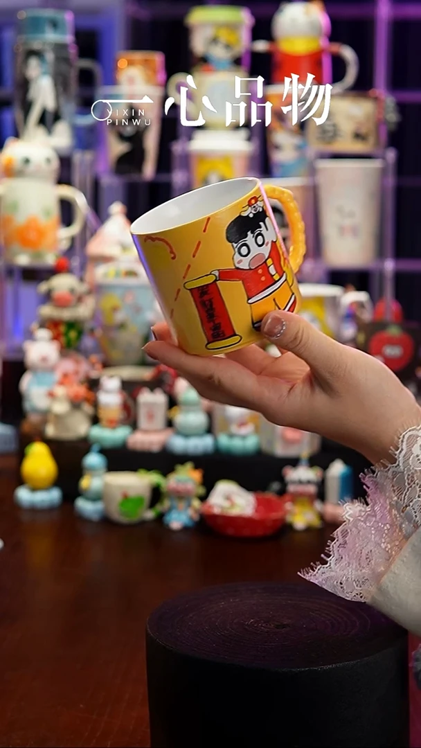 杯子瓷A267景德镇手工手绘杯子摆件