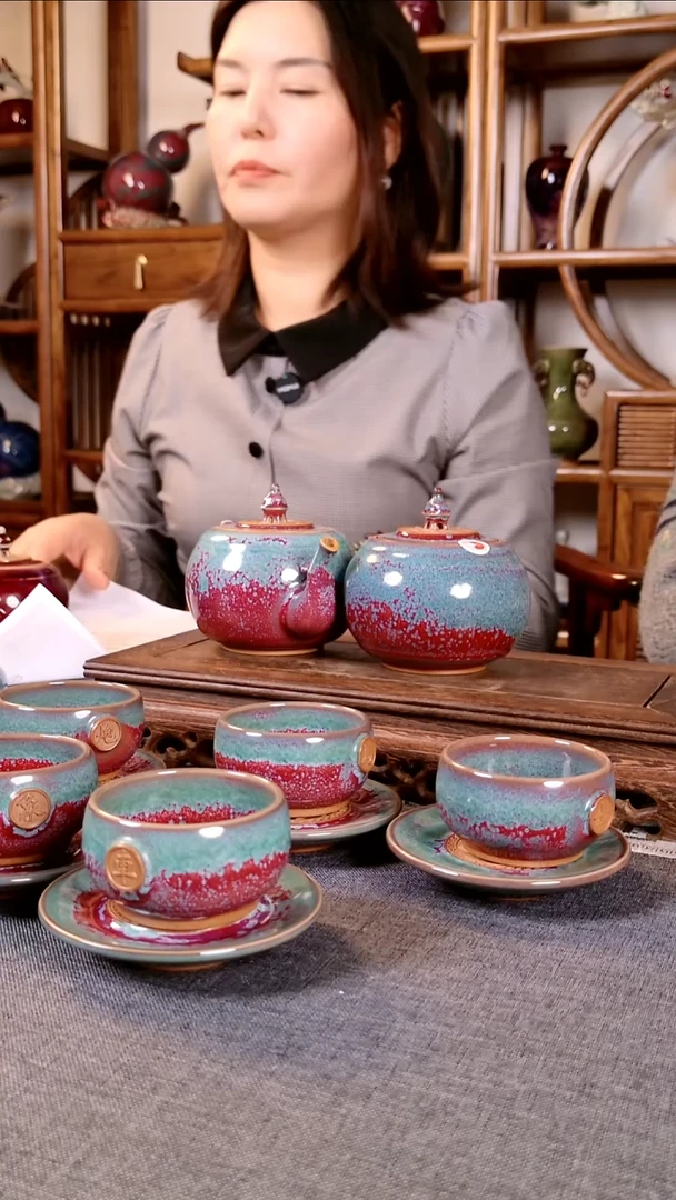 嗯*嗯中和壶一壶五杯 土魂钧瓷