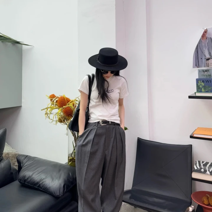 EZ25春夏新款Logo珠片刺绣短袖小版T恤