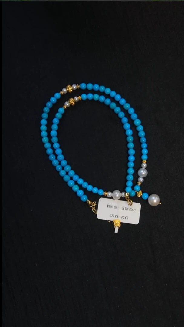 银S925镶嵌绿松石项链发货一件