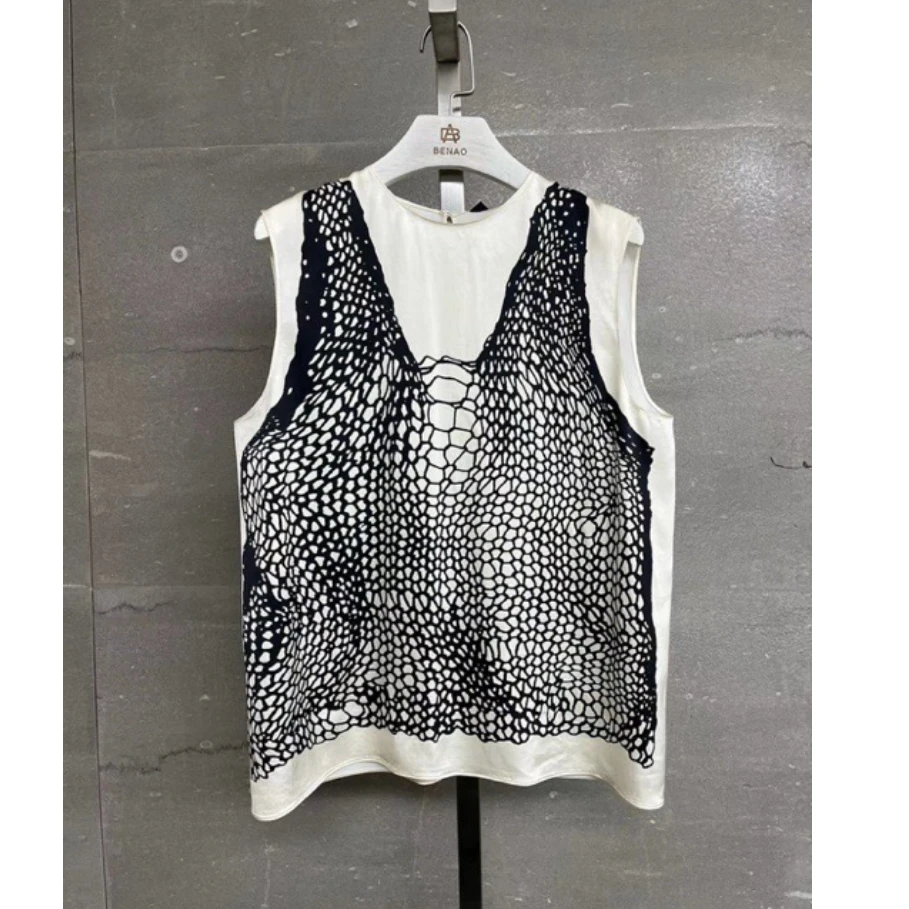 NO退NO换【FELOCCA】新款网眼图案时尚无袖上衣   CC2167