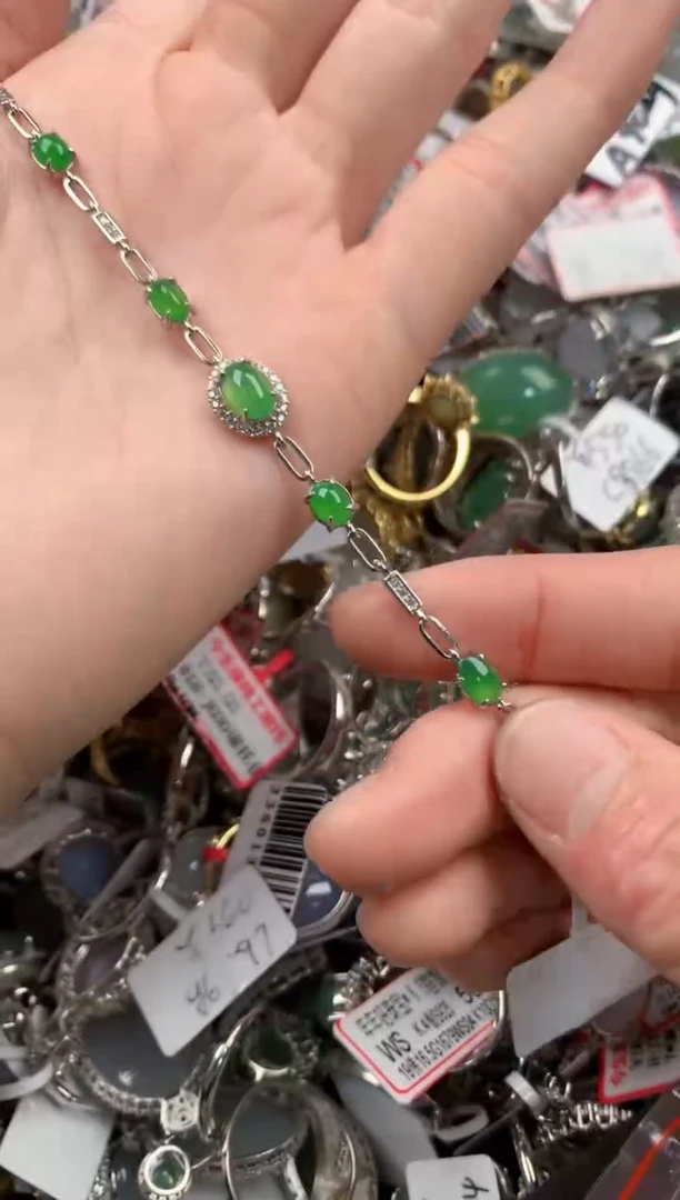 银S925镶嵌戒指翡翠222   7