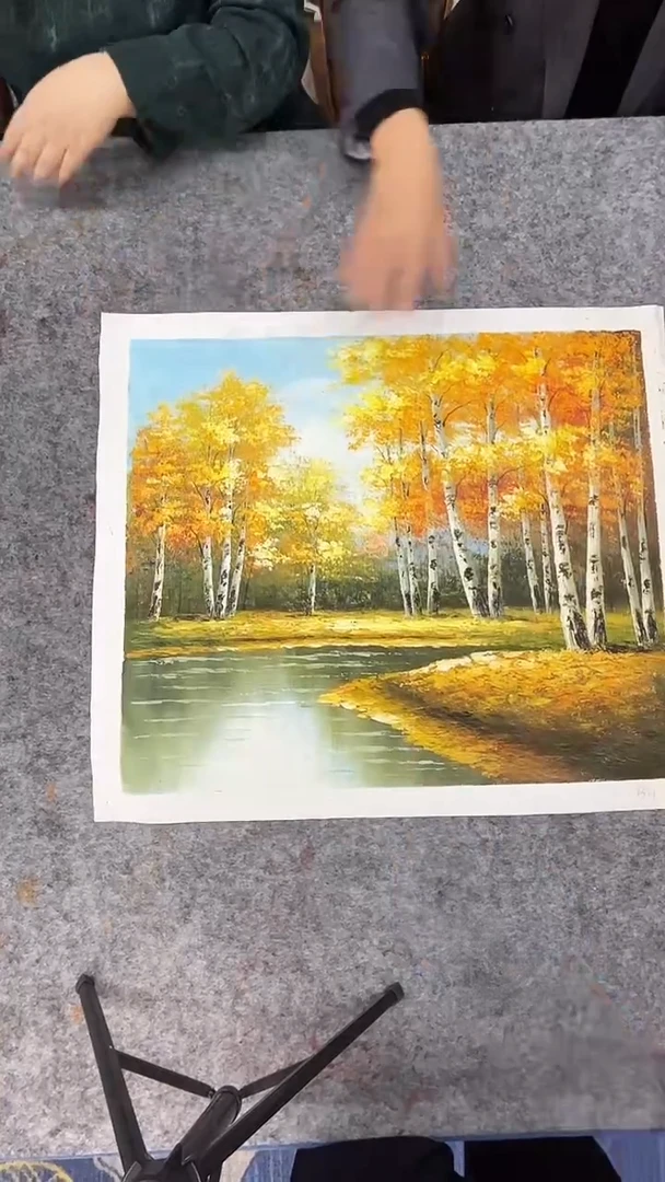 国画油画梅清-50x60-风景-带书