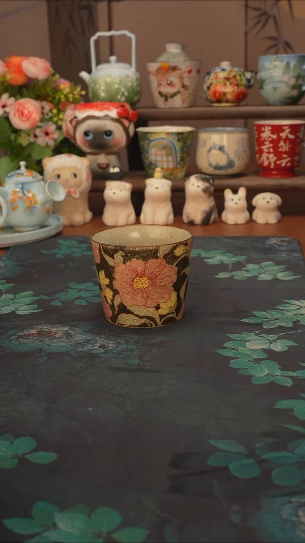 唐行举 黑金百合猪口杯