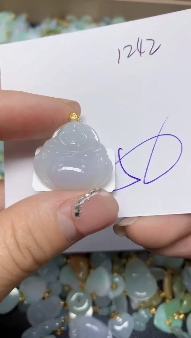 【闪购商品】翡翠挂件18K金镶嵌 天然翡翠A货