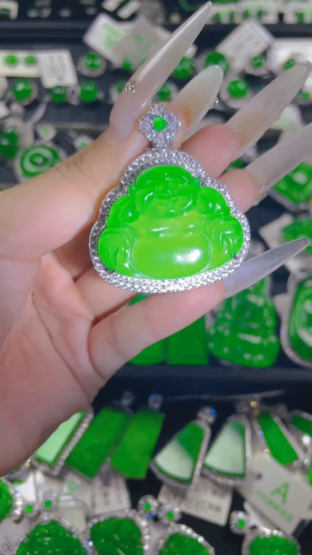 颈饰银S925镶嵌翡翠11