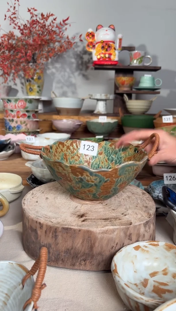 陶瓷123手作粗陶餐具1个装