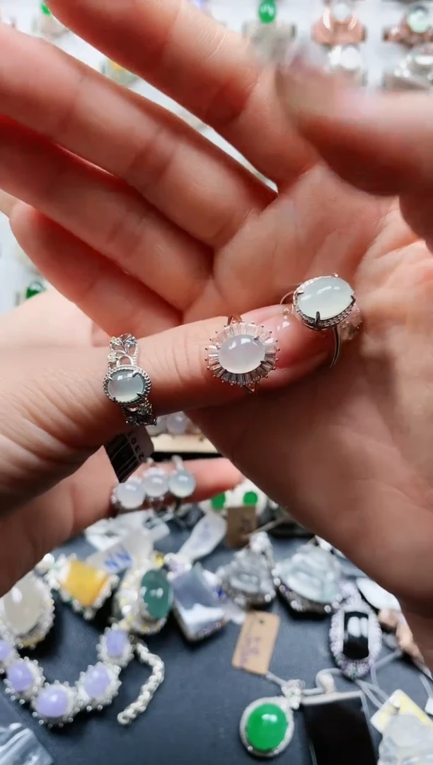 【闪购商品】翡翠戒指银S925镶嵌天然翡翠女戒专场