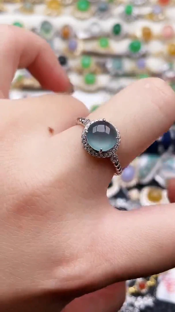 银S925镶嵌戒指翡翠53