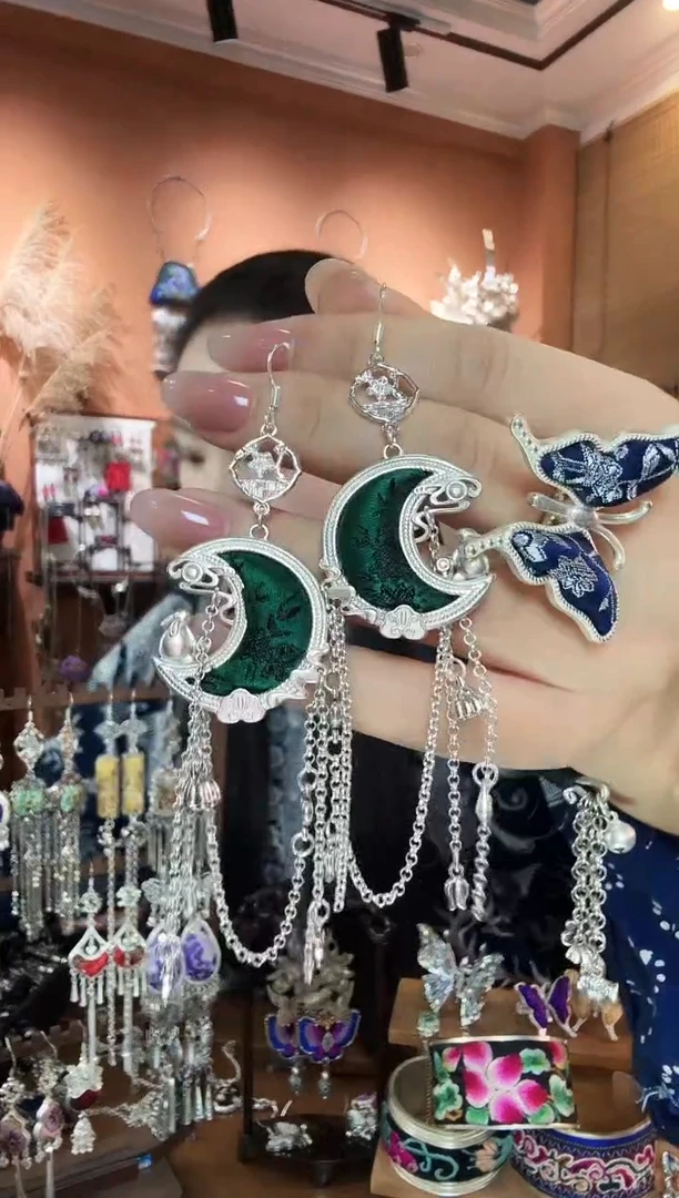 刺绣纯手工民族风耳环