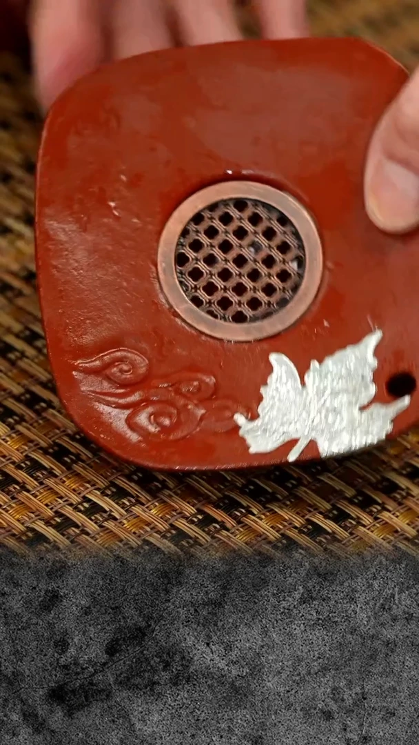 紫砂茶宠紫砂 宜兴紫砂 朱泥 壶承 堆银