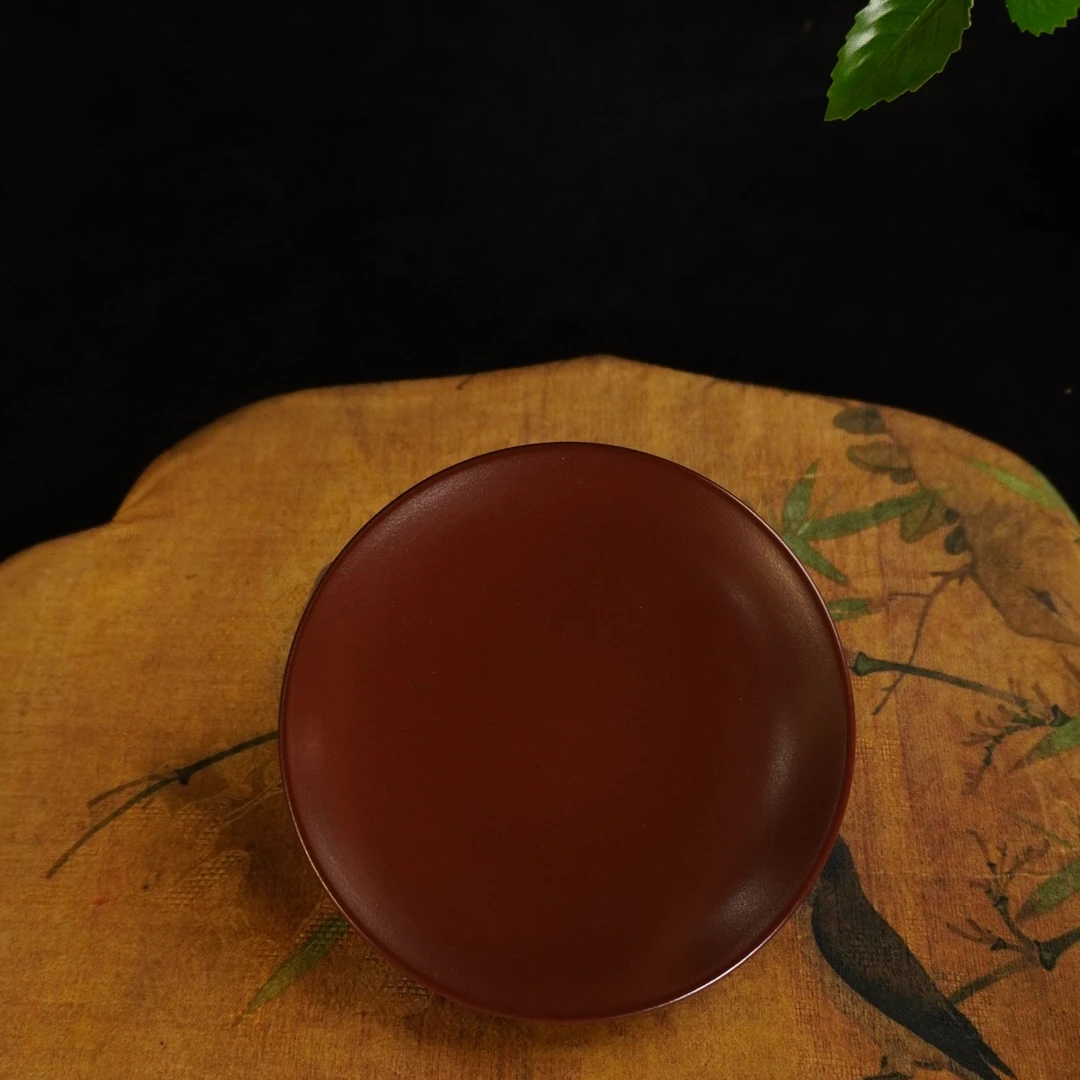 坭兴陶 气烧家用茶道纯手工圆形 壶承隔热陶瓷复古