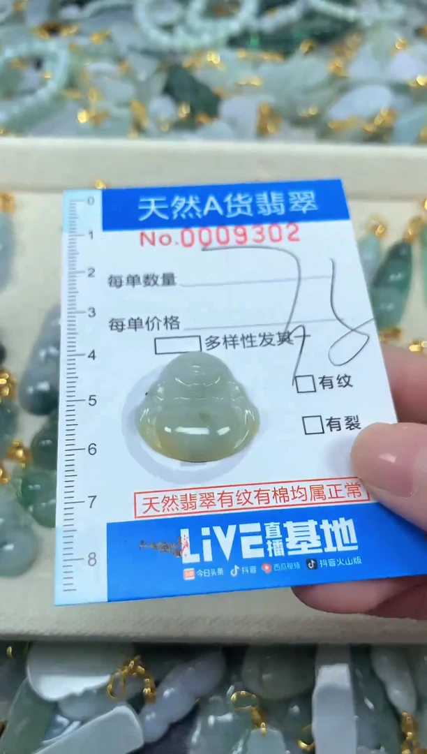 颈饰未镶嵌翡翠净货挂件-9302