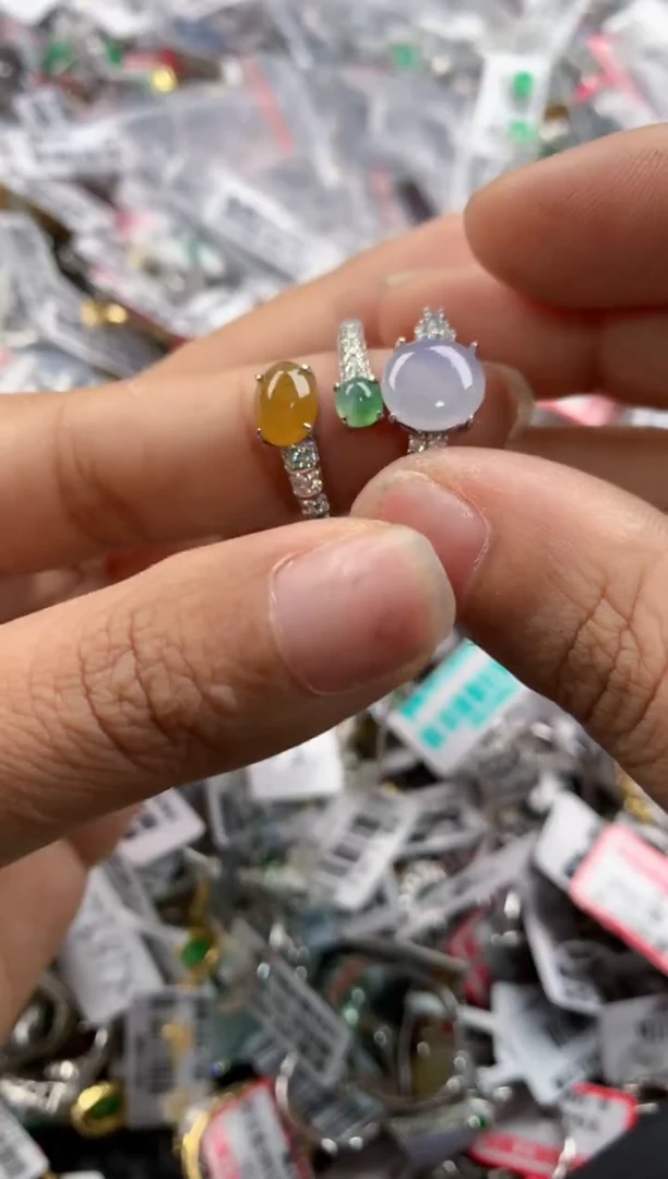 银S925镶嵌戒指翡翠3333     2