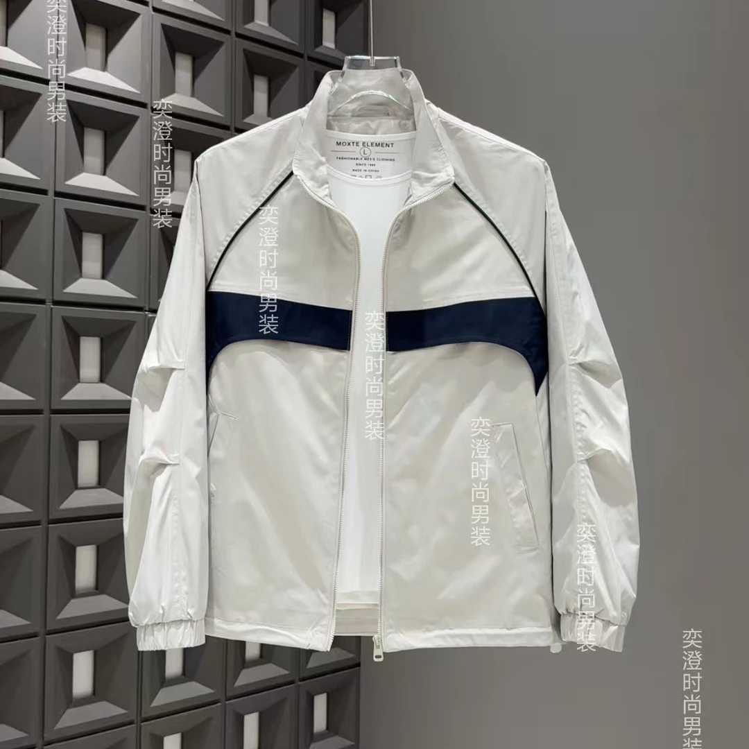 秋季男士立领拼接时尚百搭休闲夹克外套6809