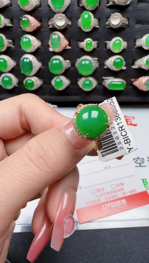 【闪购商品】翡翠戒指银S925镶嵌3001