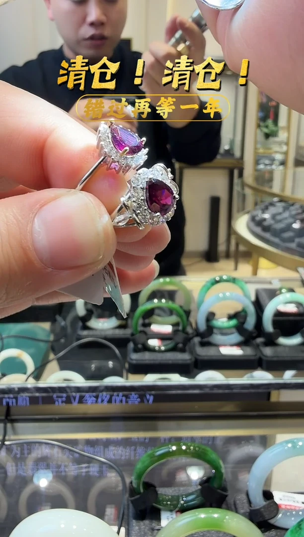 银S925镶嵌戒指石榴石多样性发一