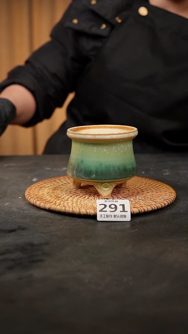 【闪购商品】瓷片291泥泥手工花盆口8高8