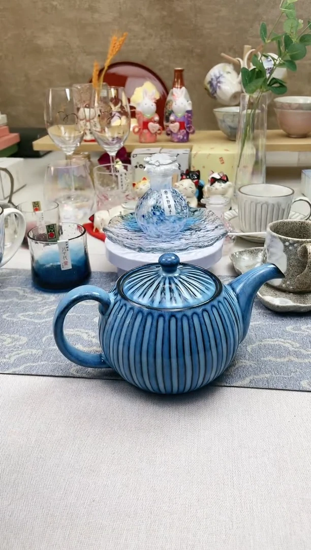 【闪购商品】摆件/盘子/杯子波佐见烧 菊瓣茶壶