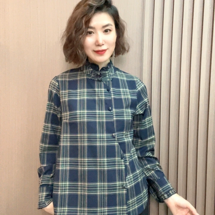 长袖秋季轻职风衬衫女休闲韩版春秋衬衣时尚复古国风长款中式文艺