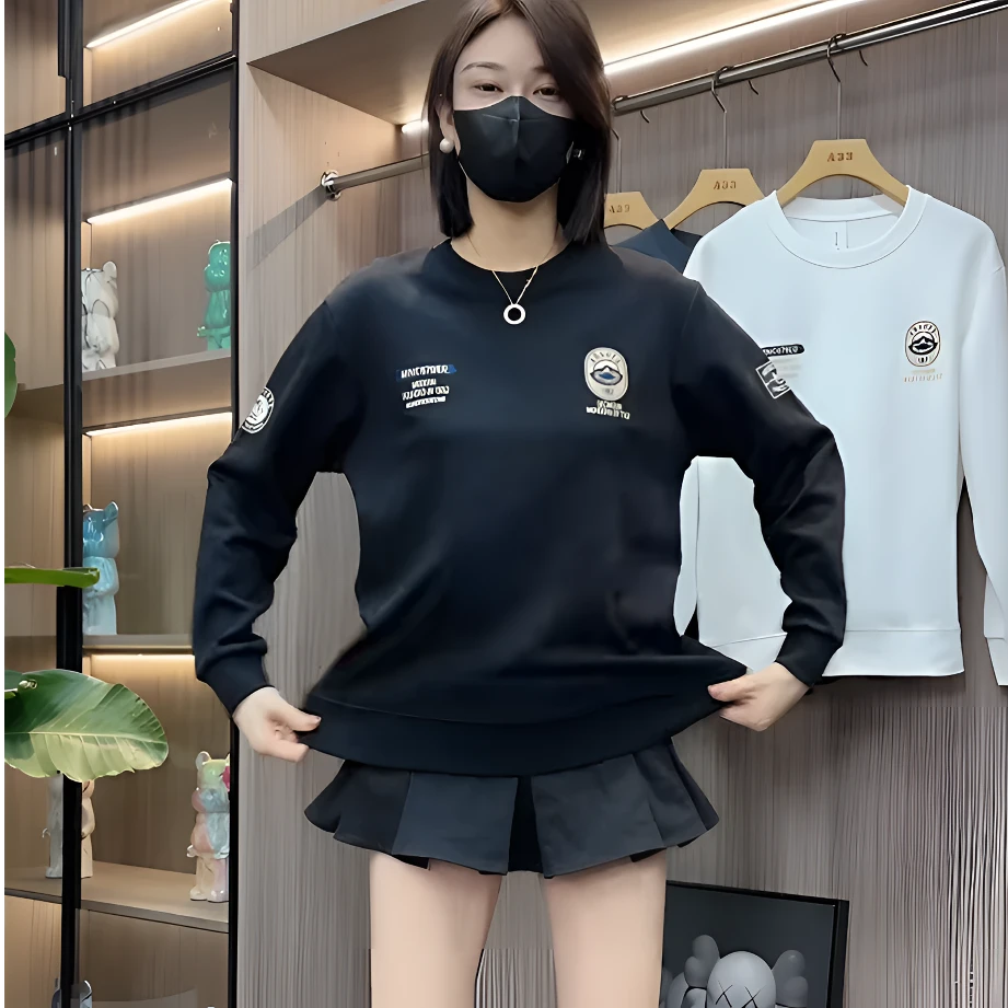 2025秋冬网红时尚男女同款卫衣休闲百搭个性打底长袖潮流保暖男装