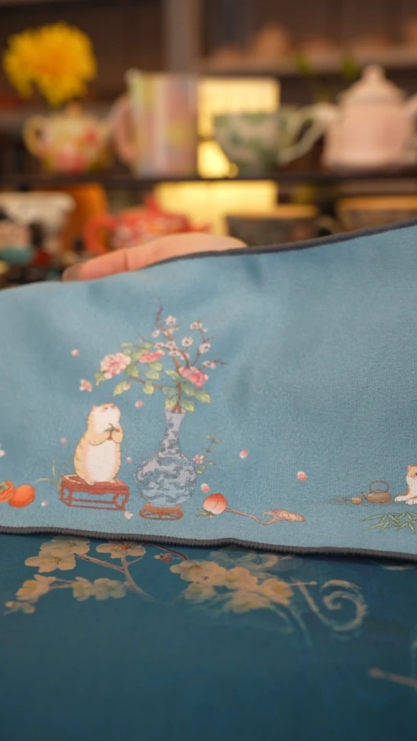 【闪购商品】福利品 蓝色猫咪茶巾