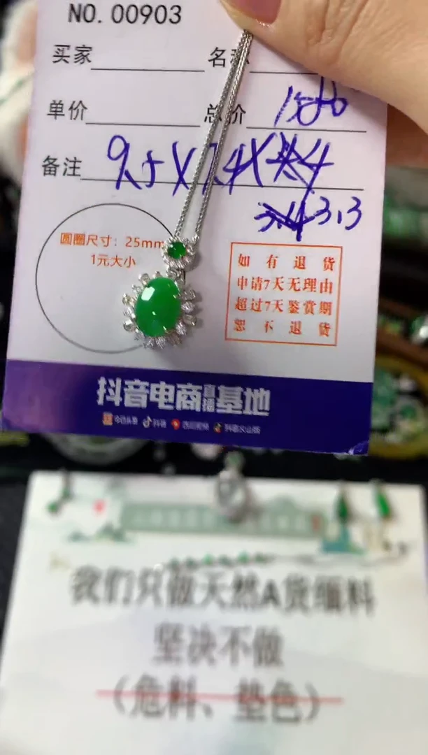 颈饰银S925镶嵌翡翠翡翠