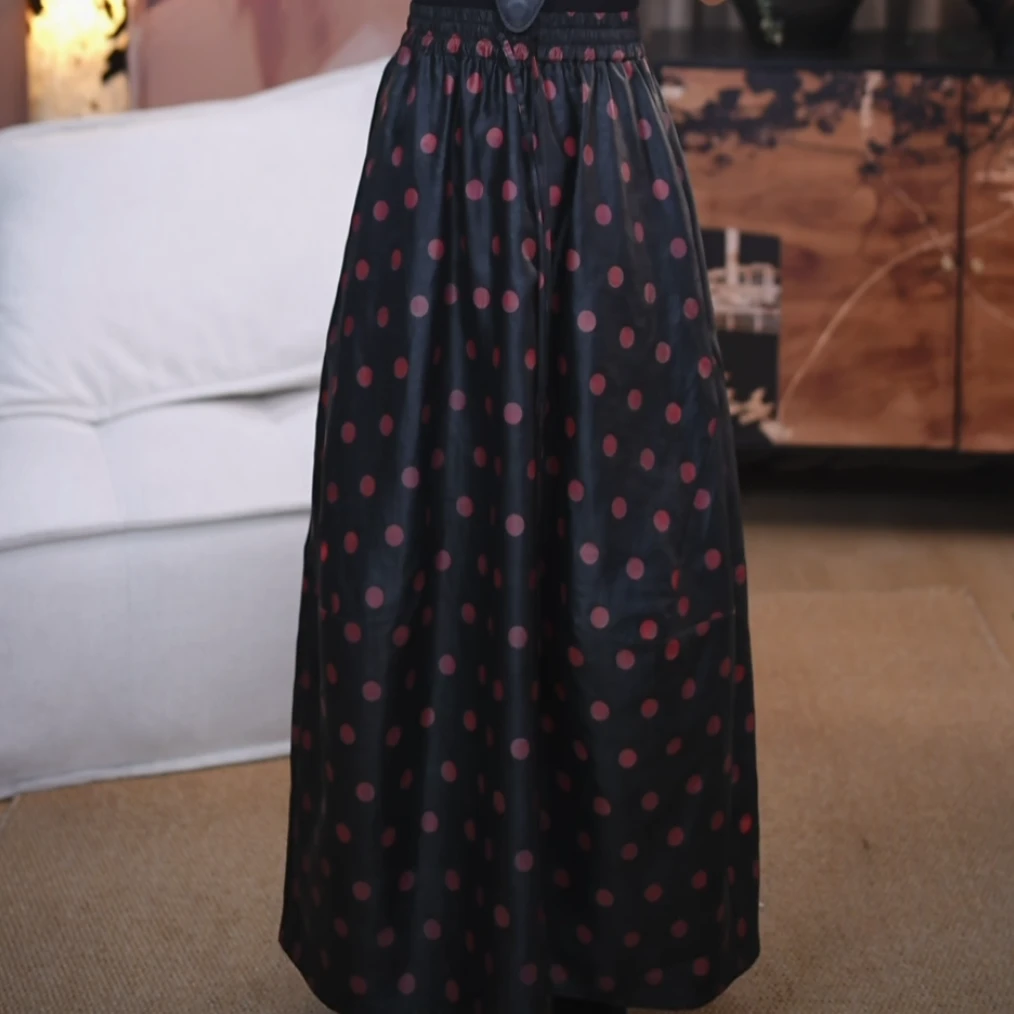 B『君润』100%桑蚕丝香云纱新中式气质极简风格花苞裙