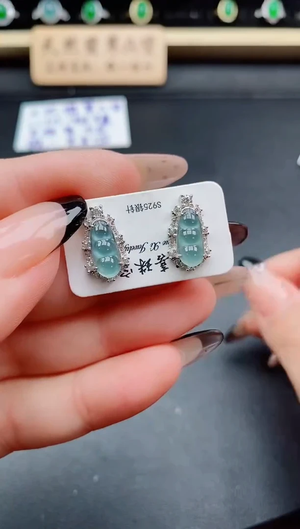 银S925镶嵌戒指翡翠1