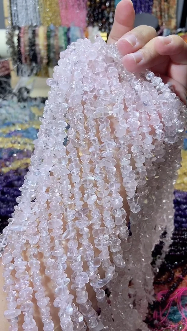 未镶嵌珠宝半成品水晶aaa粉水晶