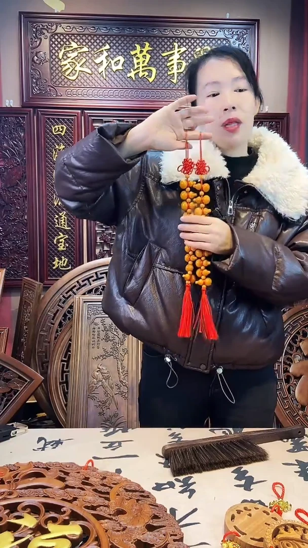 【闪购商品】桃木木雕十个葫芦款2个装