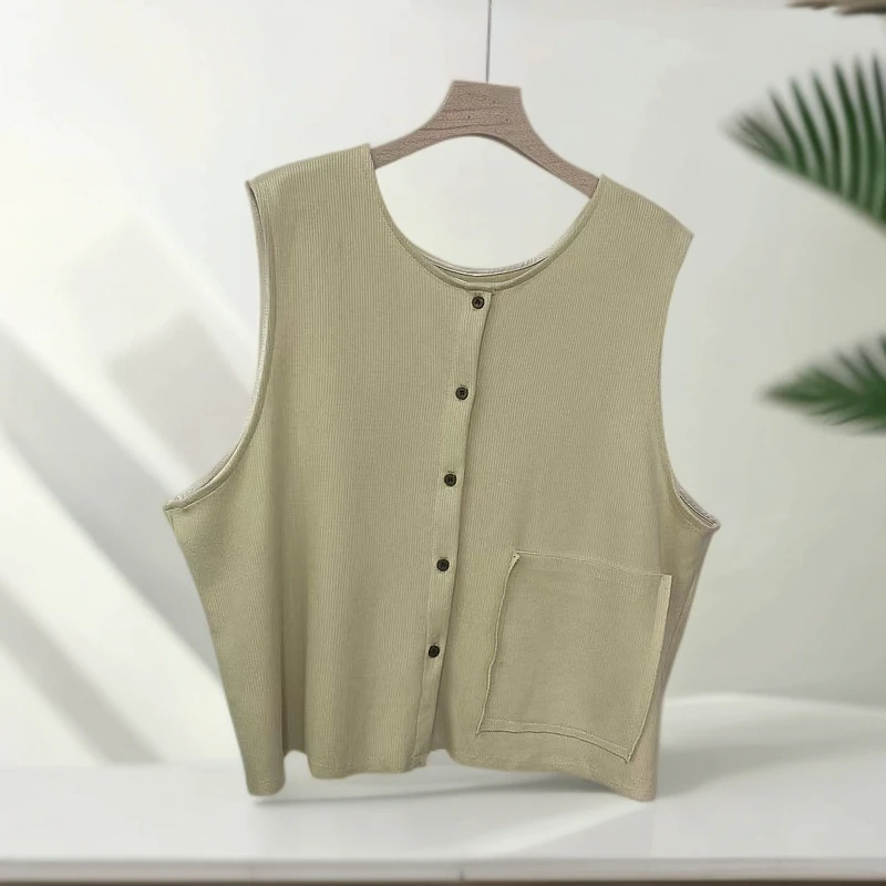 2534春季女士纯色圆领时尚针织马甲