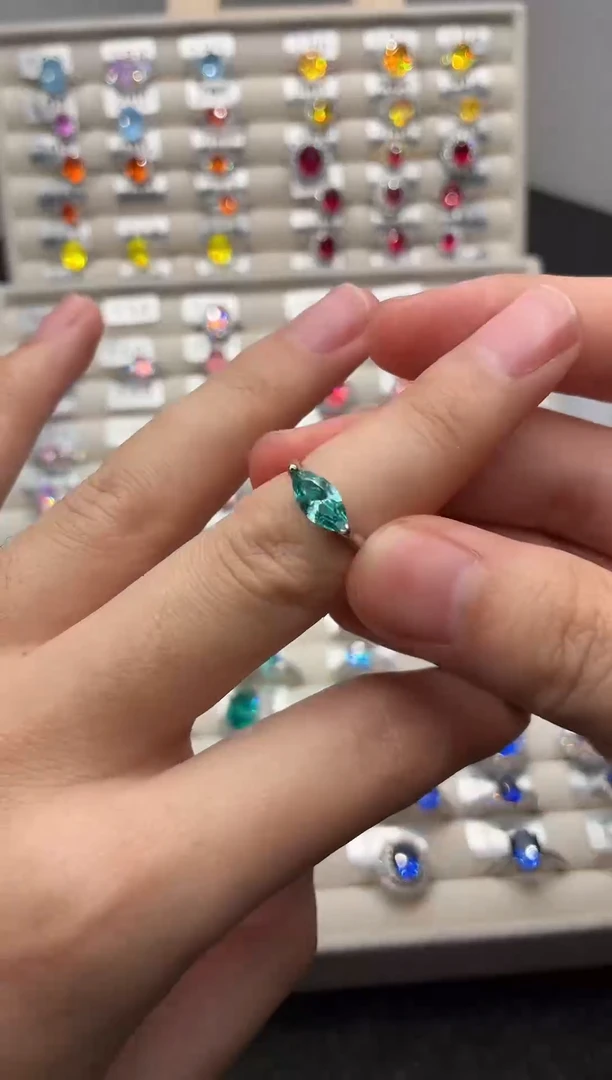 银S925镶嵌戒指碧玺0000