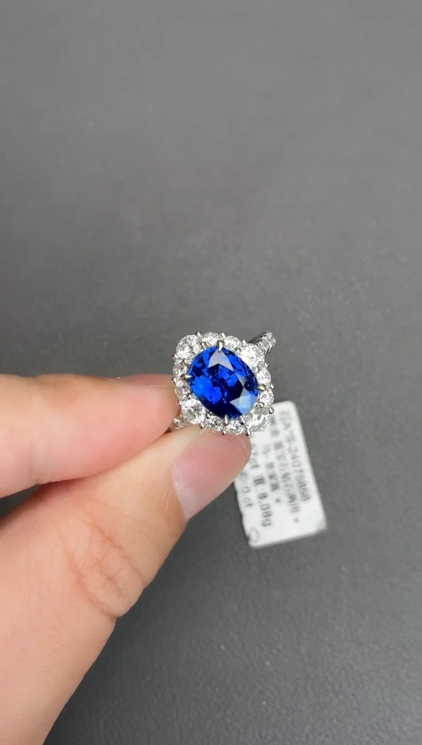 戒指蓝宝石18K金镶嵌3.57ct/皇家蓝/两用款/GUILD/月底清货