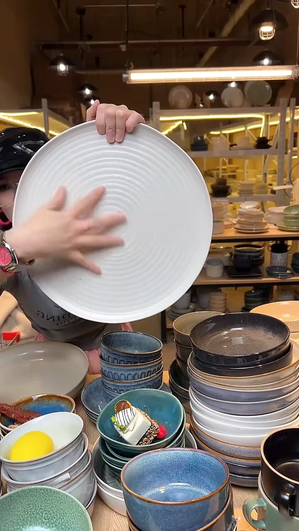 瓷226 外贸尾货高温釉下彩陶瓷餐具默认微瑕