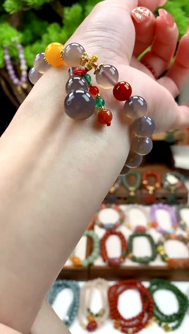 【闪购商品】玛瑙手饰未镶嵌烟紫葫芦