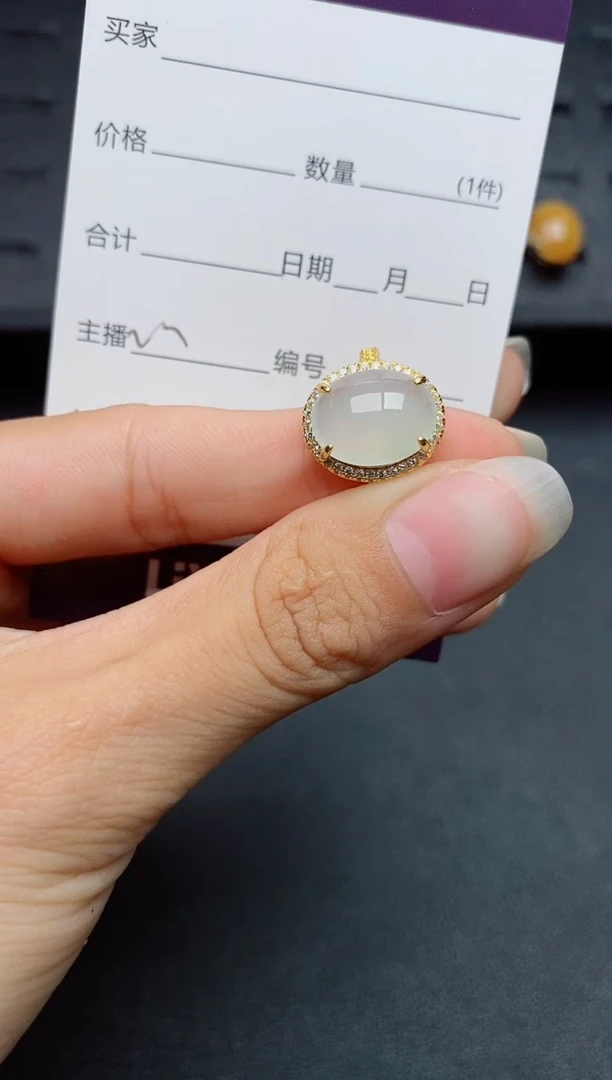 银S925镶嵌戒指翡翠1