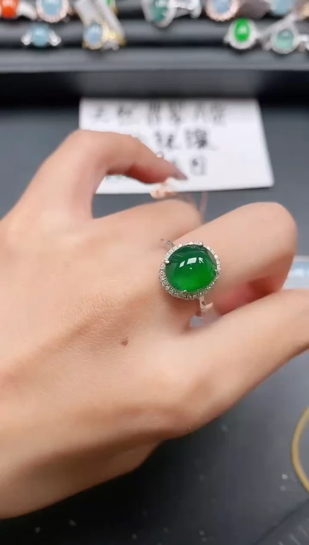 银S925镶嵌戒指翡翠11111