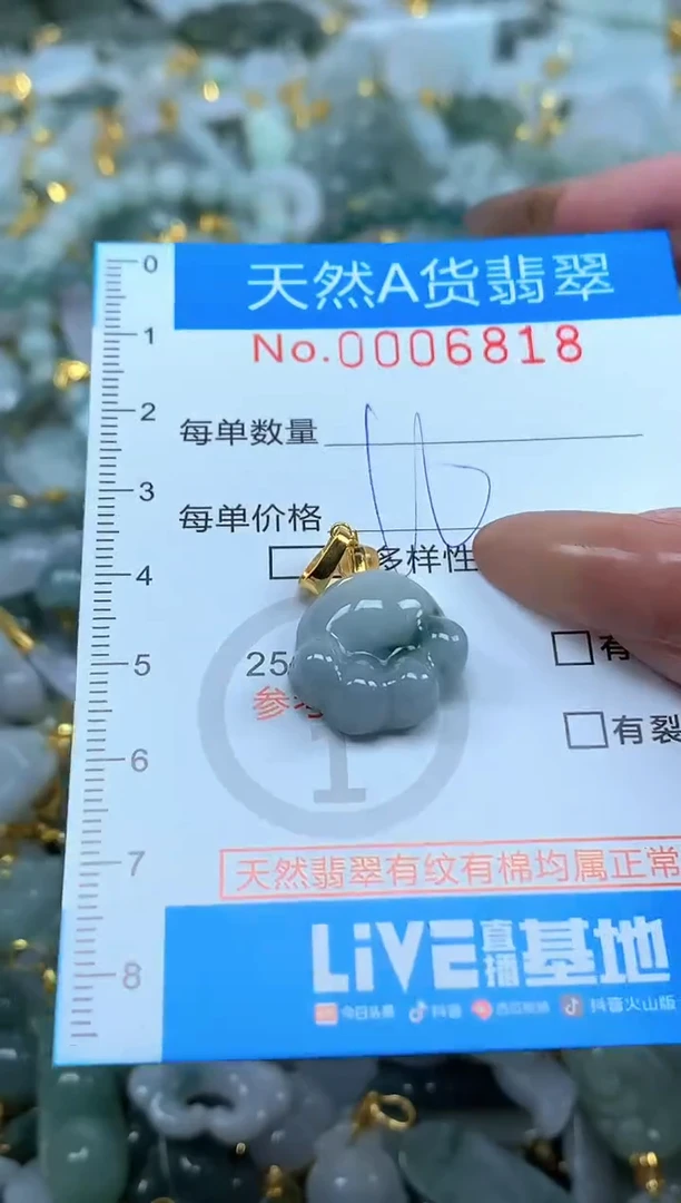 颈饰未镶嵌翡翠净货挂件-6818