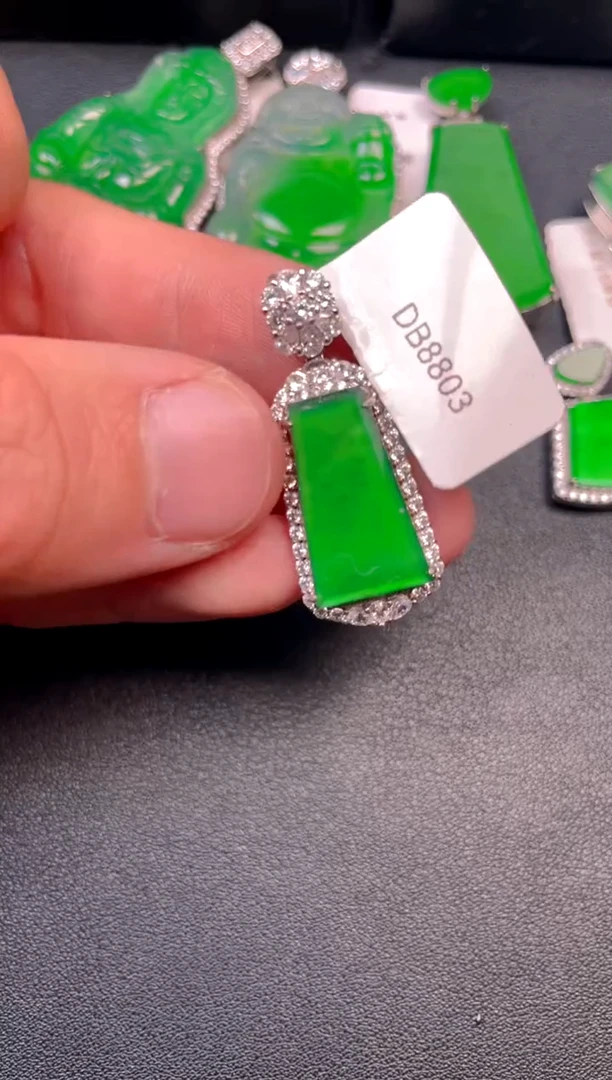 吊坠(不含链)银S925镶嵌翡翠吊坠