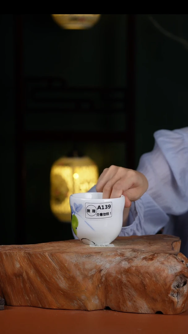 陶瓷景德镇高温釉中彩葫芦杯直径9高8