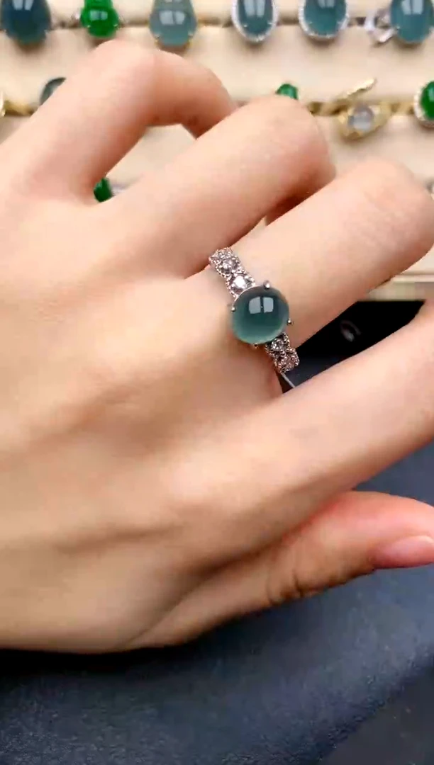 【闪购商品】翡翠戒指银S925镶嵌....