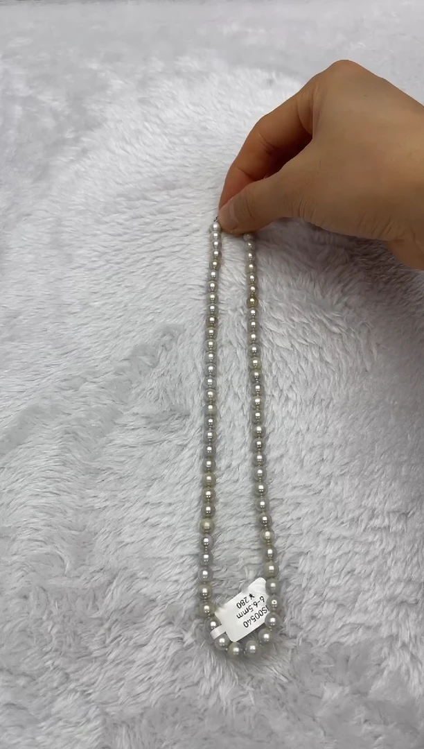项链银S925镶嵌海水珍珠AK真多麻6-6.5mm