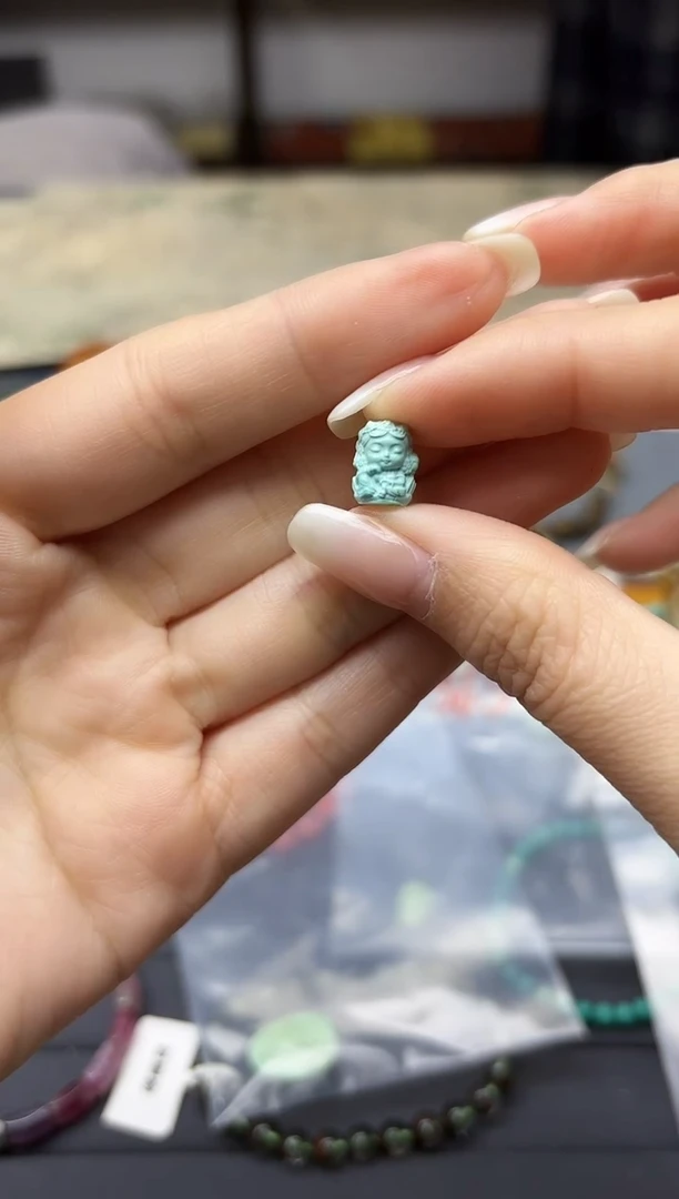 未镶嵌绿松石挂件松石度母配饰GW