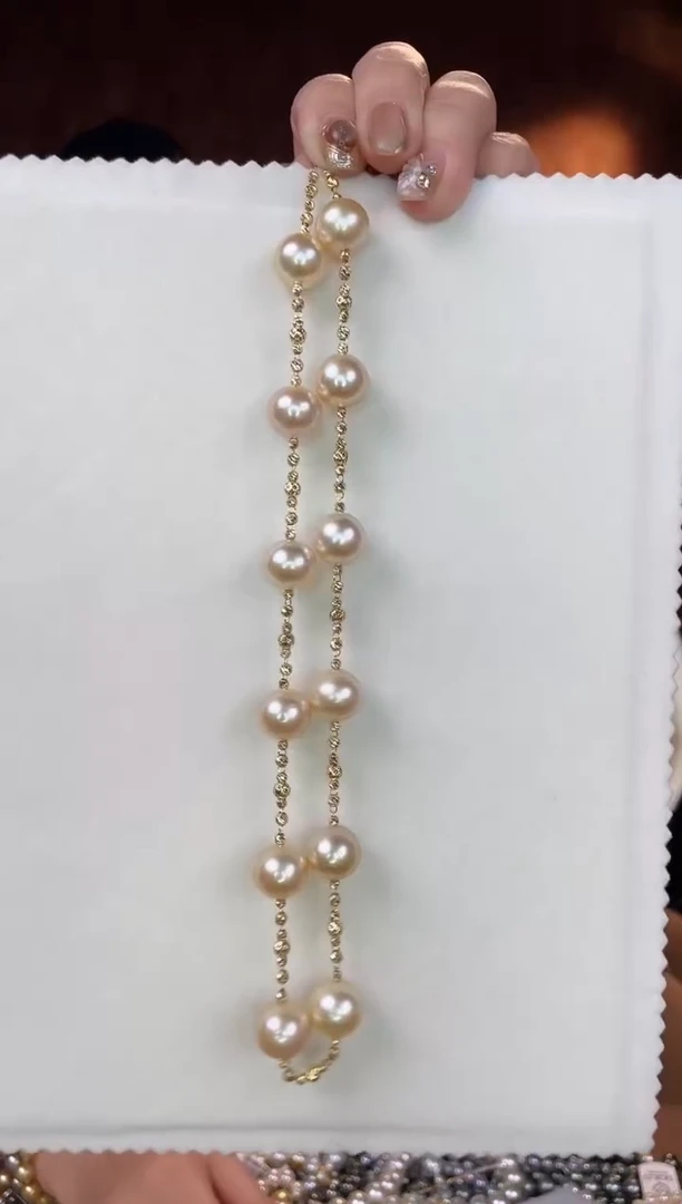 【闪购商品】海水珍珠项链18K金镶嵌干枯澳白12-13mm