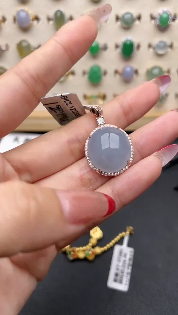 【闪购商品】翡翠吊坠(赠链)银S925镶嵌一物一证一礼盒