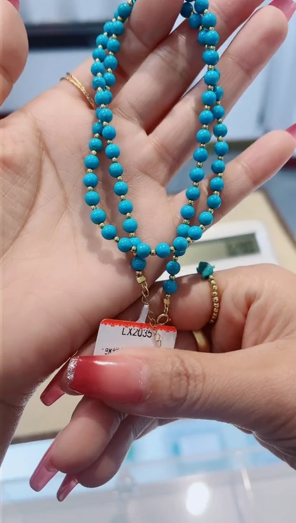 【闪购商品】绿松石项链18K金镶嵌发货一件