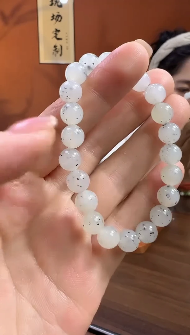 未镶嵌手串和田玉青花8mm